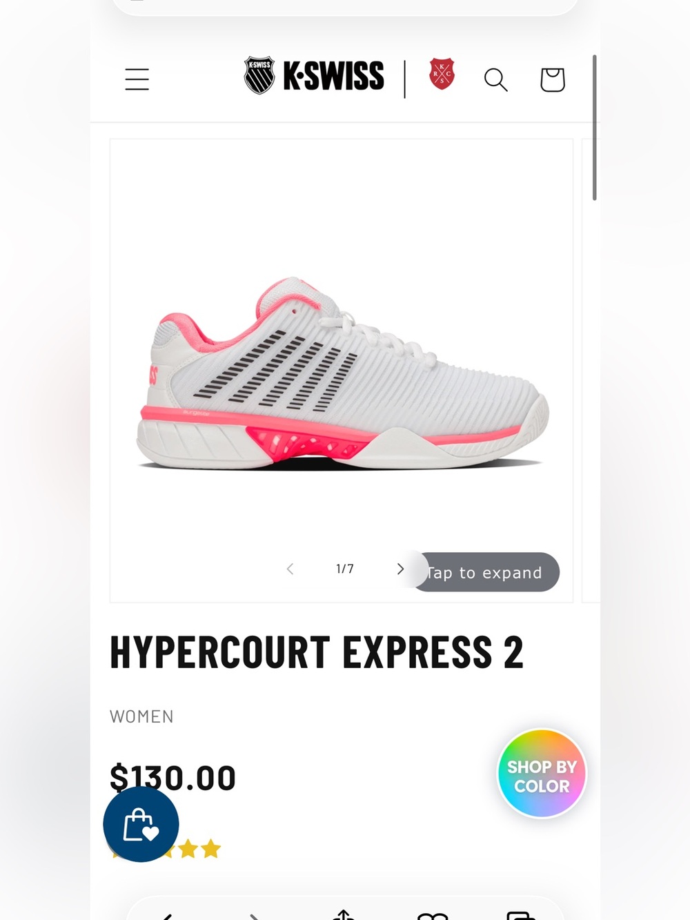 K-Swiss Hypercourt Express 2 white pink  8.5